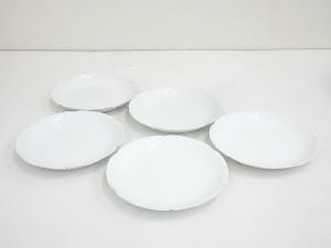 大倉陶園　白磁プレート5客（14.8cm）